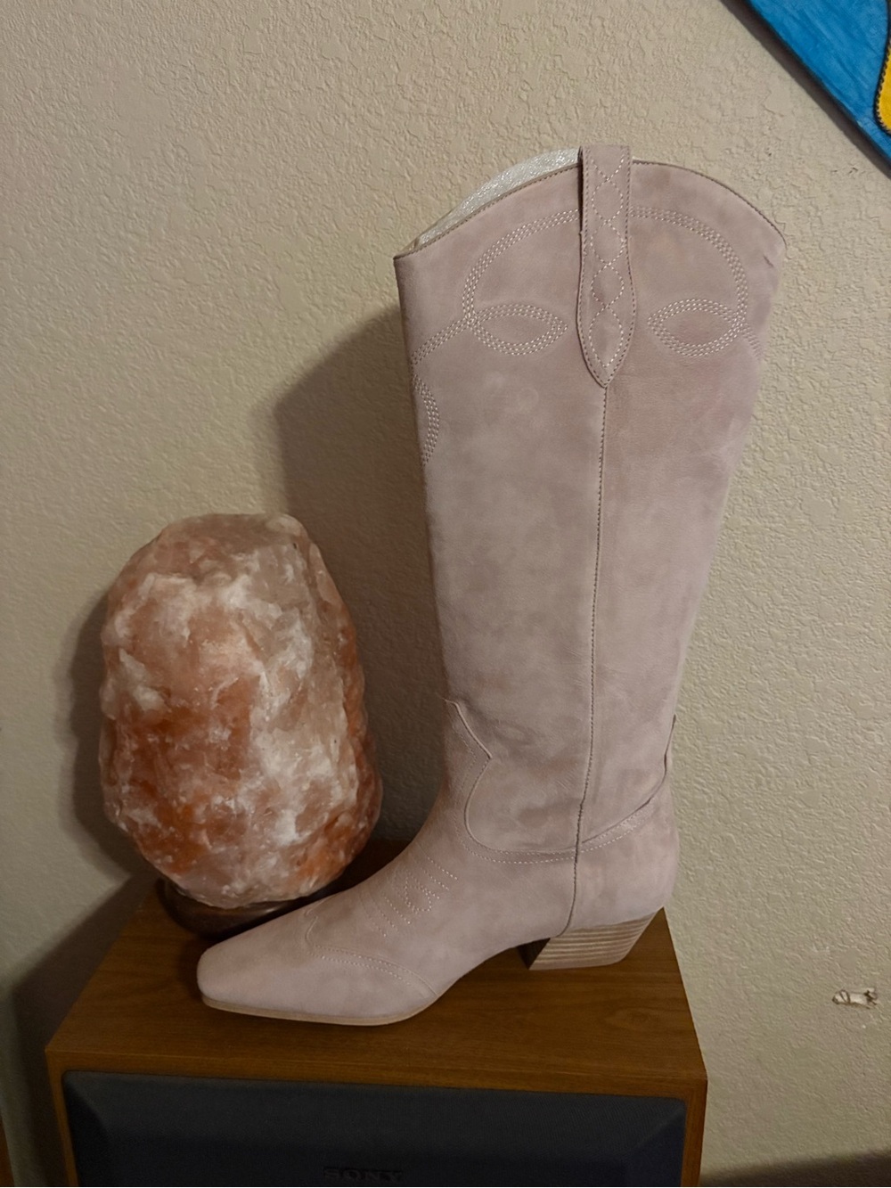 Steve Madden Women’s Dollie Tall Western Boots in Sand Suede